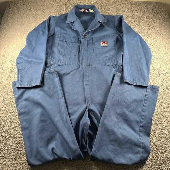 Ben Davis Other - Vtg Ben Davis Coveralls Mens 40R Blue Workwear Painter One Piece Made In USA
